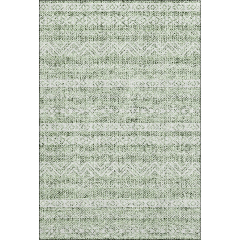 Premium Machine Washable Prisco Aloe Rug, Rectangle 8' x 10'