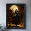 Art mural rétro noir, "La reine dansant avec pétales", impressions sur toile de style rétro-1890936177