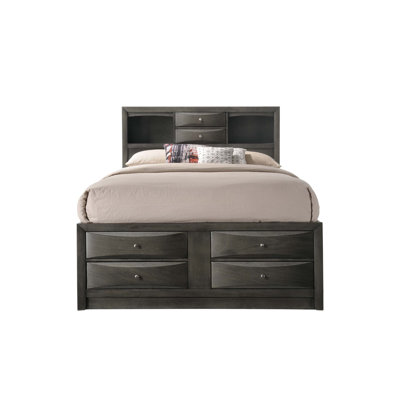 Storage Platform Captain's Bed with Bookcase Headboard and Drawers, Ideal for Master or Guest Rooms to Maximize Space and Keep Things Organized