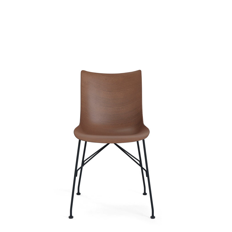 Chaise d'appoint P / Wood, Placage de bois foncé et noir