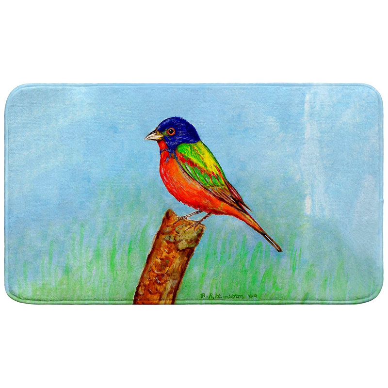 Painted Bunting Bath Mat, Single - 18" L x 30" W