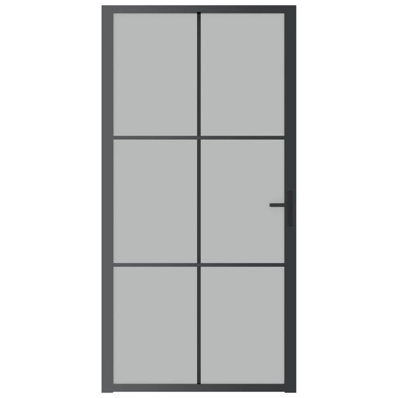 Portes coulissantes en métal et en verre, Noir / givré, 40,4 po x 79,3 po