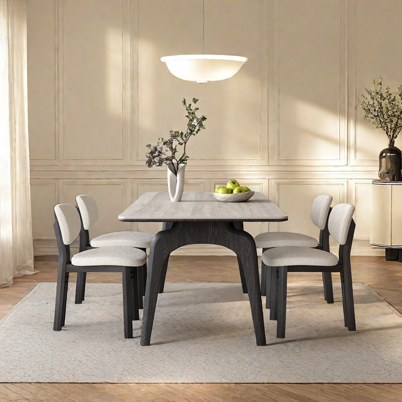 Ensemble de table de salle à manger rectangulaire de style français, H 29,53 po x L 62,99 po x l 31,5 po