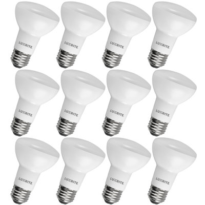 45 Watt Equivalent BR20 E26/Medium (Standard) Dimmable 6500K LED Bulb -  Luxrite, LR31866-12PK