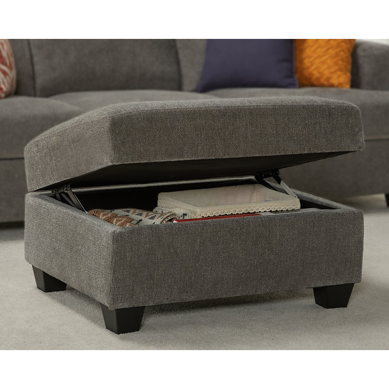 Repose-pieds cocktail 33 po Belosic, Gris chenille