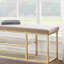2-in-1 Gold Metal Shoe Rack Bench, 2-Tier Storage with Soft Cushioned Seat, for Entryway Hallway Living Room Bedroom