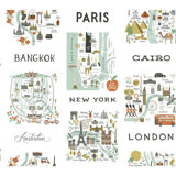 City Maps 20' L x 27" W Peel and Stick Wallpaper
