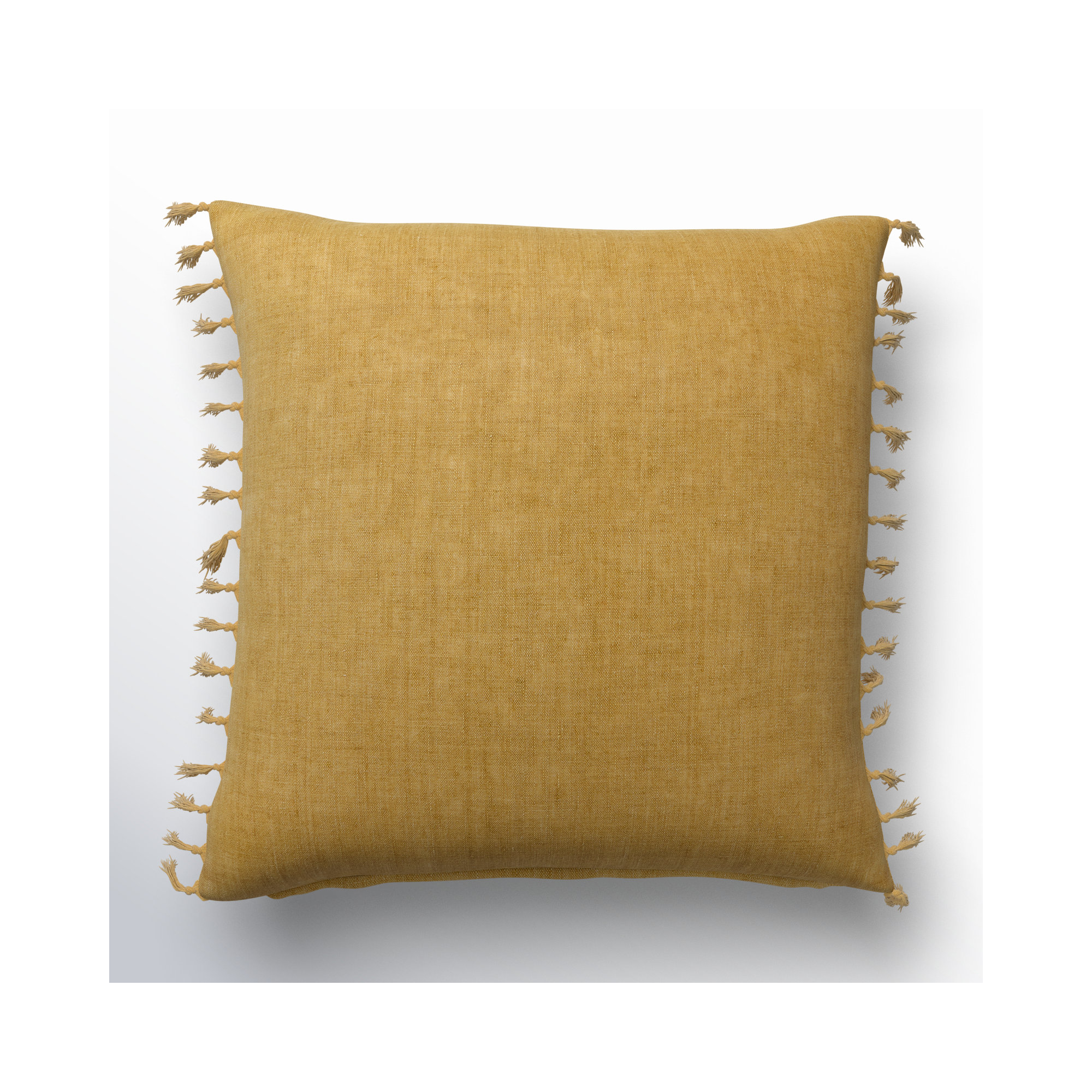 Sharron Square 100% Linen Pillow, Olivenite, Down