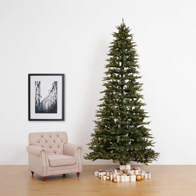  Belgium Fir Natural Look Artificial Christmas Tree with Lights 11ft