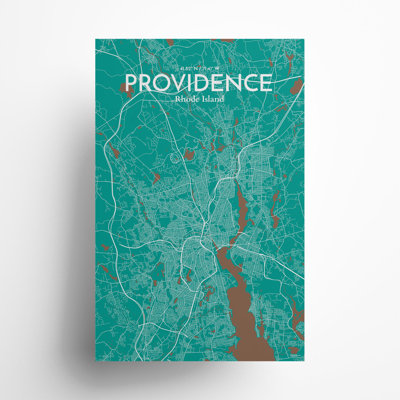 Providence, carte de la ville, impression