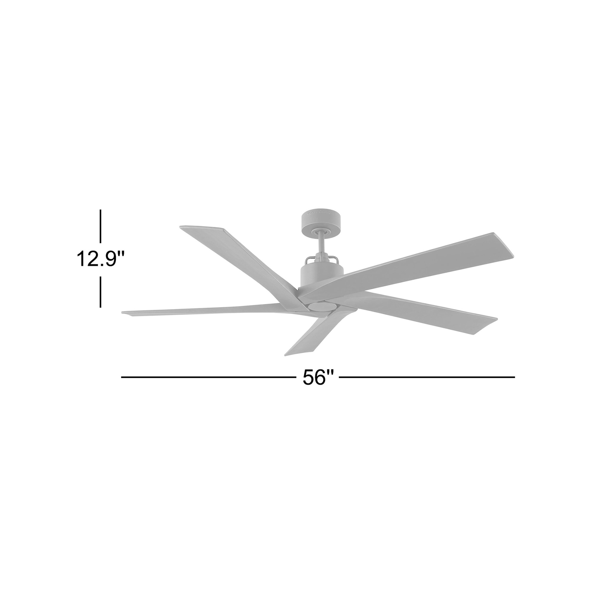 Adalai 70" 5 - Blade Standard Ceiling Fan with Remote Control, Brushed Steel/Silver, 56" Wide