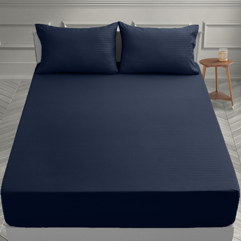 Lux Decor Collection Stripes Bed Sheets Microfiber Bedding Set with Fitted, Flat Sheet & Pillowcase, King Pillowcase