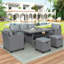 Ensemble de 6 chaises d'extérieur en osier de rotin pour patio, chaise, tabourets et table-1027385655-1027385657