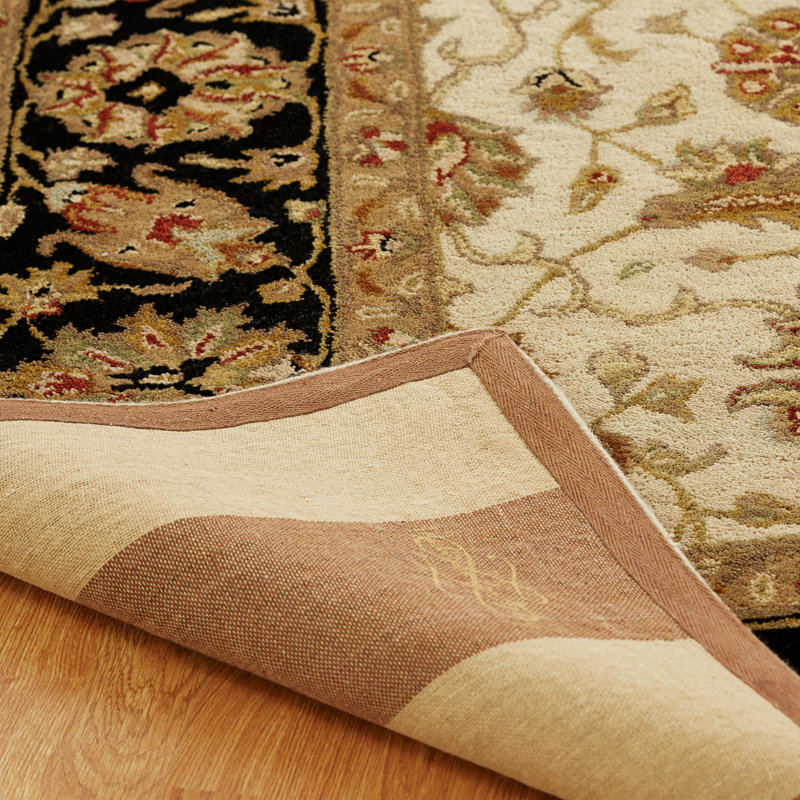 Hand Tufted Wool Oriental Area Rug in Brown/Beige, Runner 2'6" x 10'