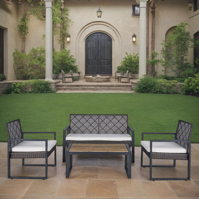 Delyle Acacia 4 - Person Patio Conversation Set with Cushions