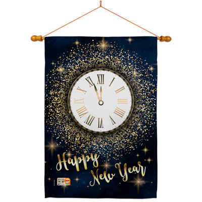 Ensemble de drapeaux en polyester 40 x 28 po Countdown New Year