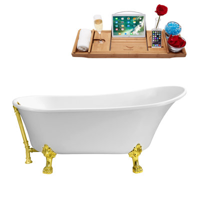 59.1'' x 27.6'' Soaking Acrylic Bathtub