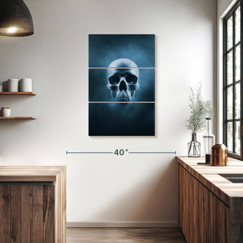 Hitzel Blue Skull, 38" H x 24" W