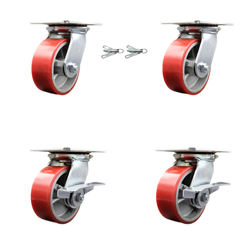 Swivel Casters, Red