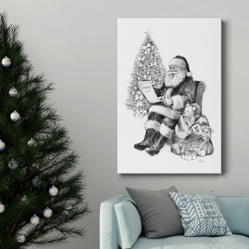Santa's List - reproduction sur toile tendue, H 60 po x l 40 po x P 1 po