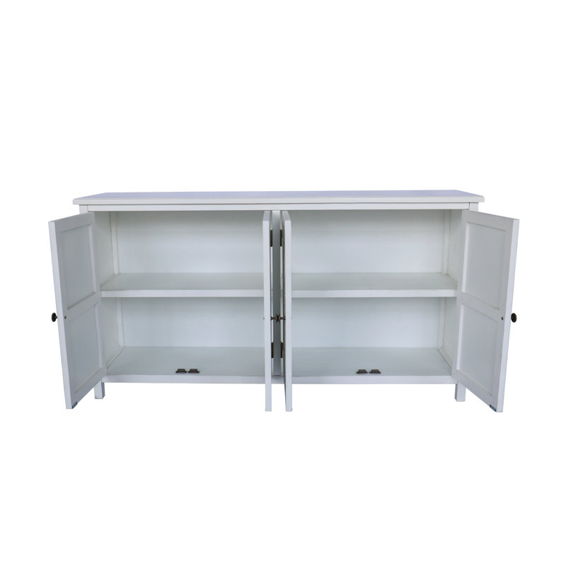 Meuble d'appoint blanc avec portes et tiroir de rangement pour l'organisation de la maison