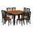 9 Piece Dining Room Furniture Set Includes a Square Kitchen Table with Butterfly Leaf and 8 Dining Chairs, 54x54 Inch, Black & Cherry-2002373380-2002373379
