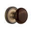 Classic Rosette with Brown Porcelain Door Knob-606714754