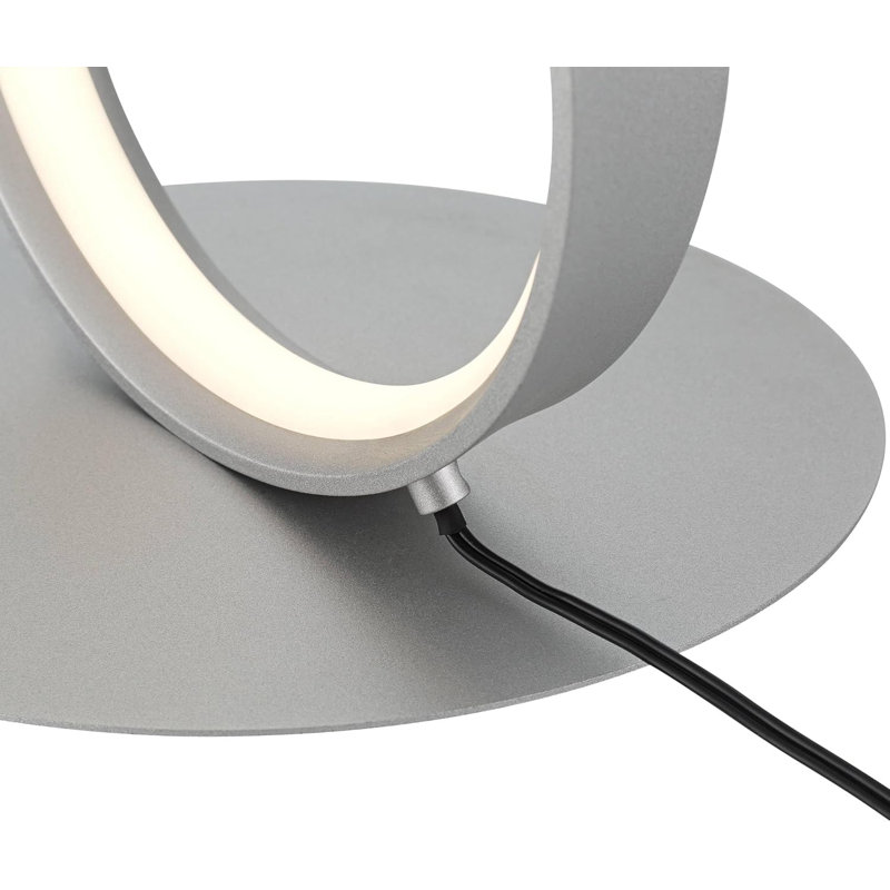 Modern Floor Lamp With LED Light Ribbon Column - Brushed Nickel Finish, Built-In 30W LED Array, 2800 Lumens, Foot Switch, Slim Profile For Living Room Bedroom Office