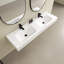 Lavabo de salle de bain mural double 59 po