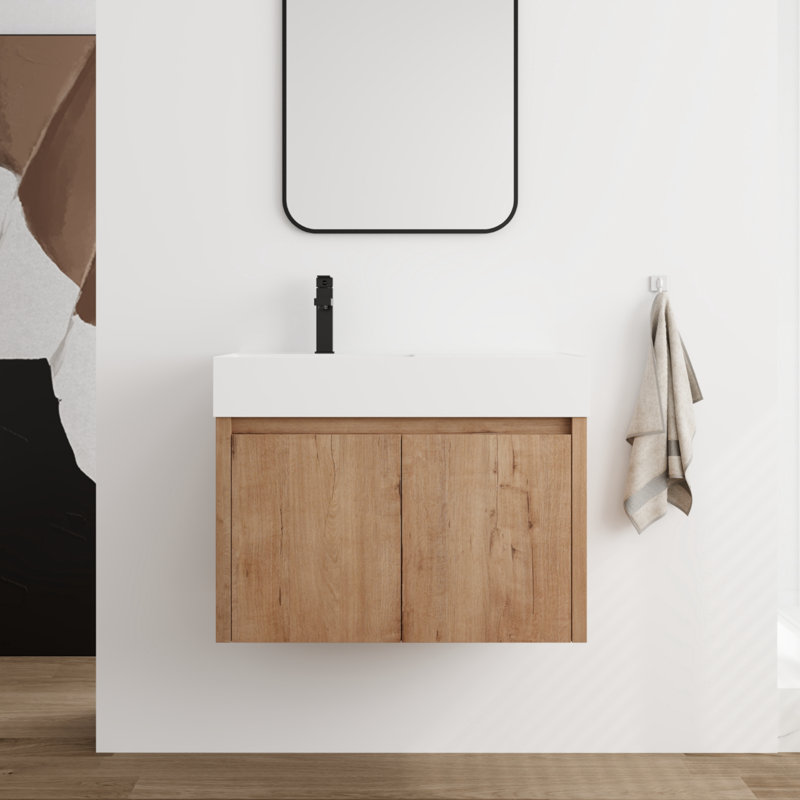 Meuble-lavabo simple avec plateau en résine 29,84 po Kerana
