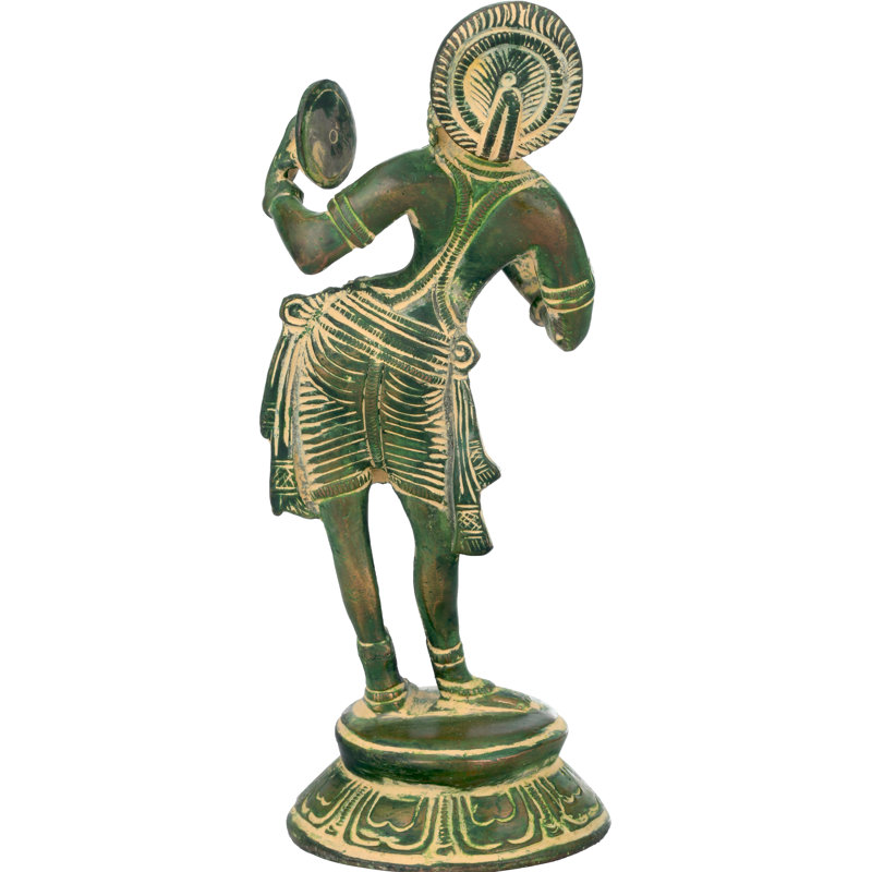 Statue miroir, Vert / doré
