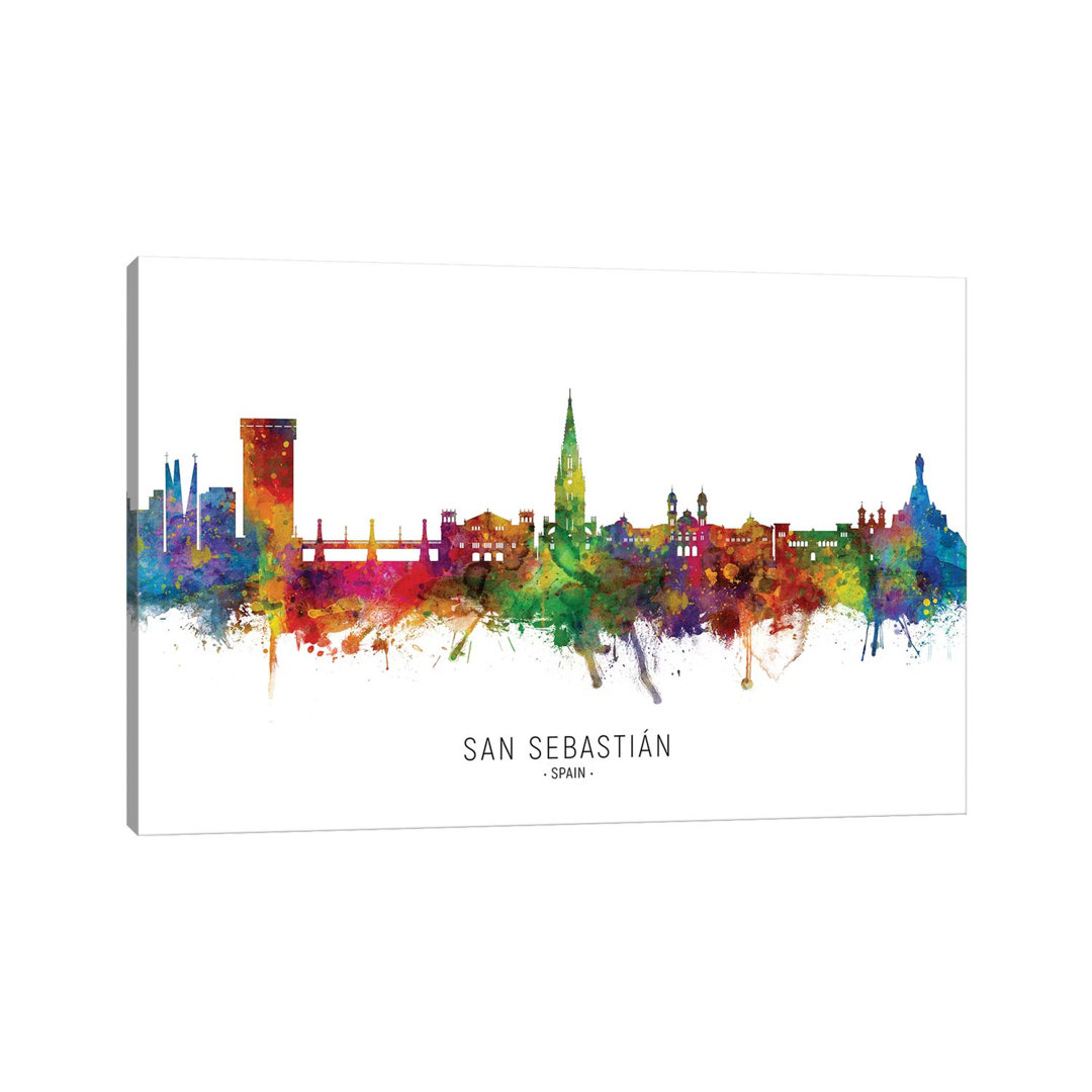 San Sebastian Spain Skyline by Michael Tompsett - Wrapped Canvas Print