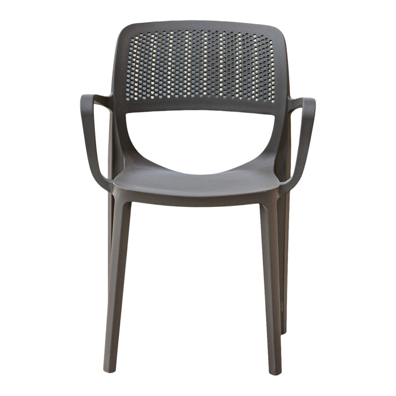 Fauteuil de terrasse empilable, Brun clair