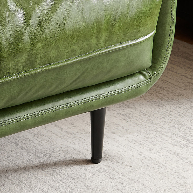 Causeuse-coussin modulaire en cuir véritable vert, H 32,68 po x l 86,61 po x P 38,58 po