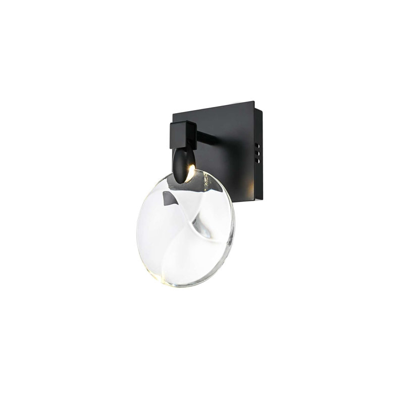 Cambell 6 inch Crystal Wall Sconce in Black, Black