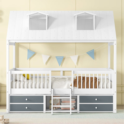 Structure de lit simple en bois, blanc