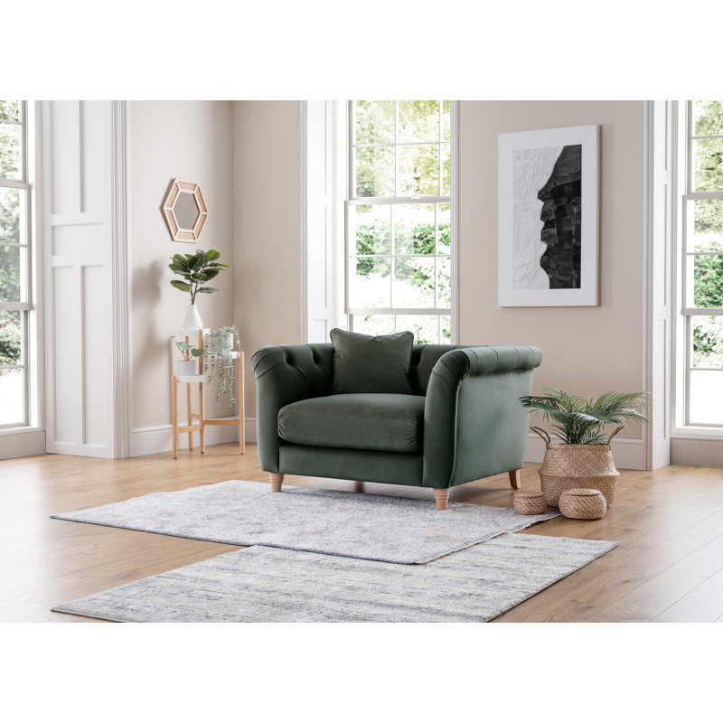 Noelia Chesterfield  Velvet  Armchair, Blue