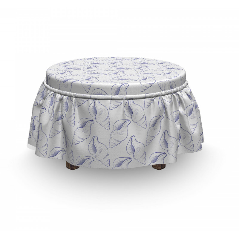 Housse pour repose-pieds marine douce tons coquillage