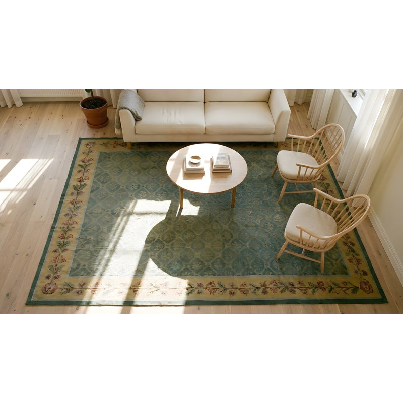 Antique Large Aubusson French Allover Geometric Flat Weave Rug