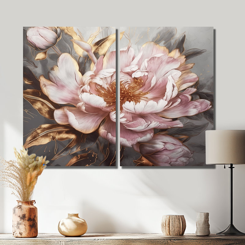 Wadebridge - impressions sur toile roses, H 36 po x l 48 po, Toile tendue, Ne s’applique pas