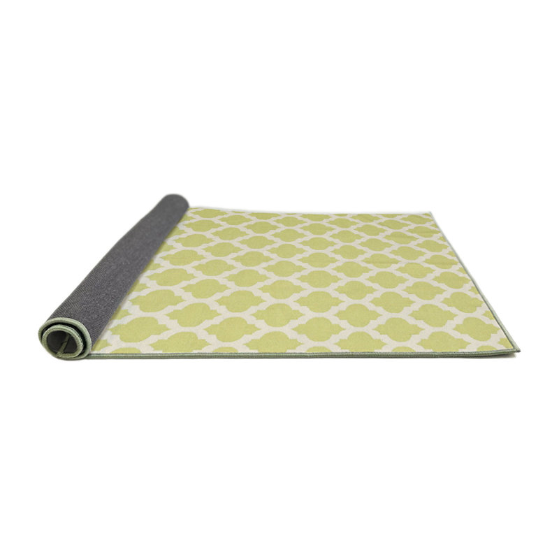 Tapis de zone jaune clair contemporain, Rond 5 pi