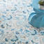 Tapis bleu en laine crocheté à la main Ines-41079162