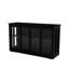 Meuble de rangement pour cuisine avec porte en verre - noir. Fabrication durable. Grand espace: deux portes coulissantes et tablettes réglables. Stabilité du fond antidérapant. Facile à assembler. Finition peinte.