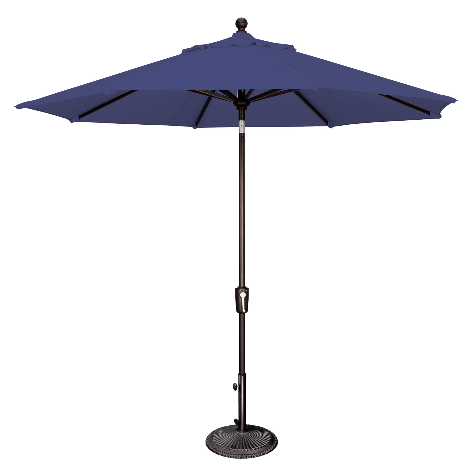Canela 108'' Market Sunbrella® Umbrella, Blue Sky, Canvas Black