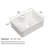 Modern Ceramic Vessel Sink 16"X12" - Bathroom, Rectangular, White, Stain- Bathroom Look, Acid Resistance Surface