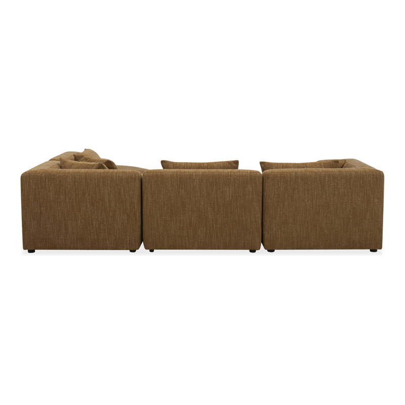 Donia 5 - Piece Upholstered Sectional, Amber Glow Mustard Tweed