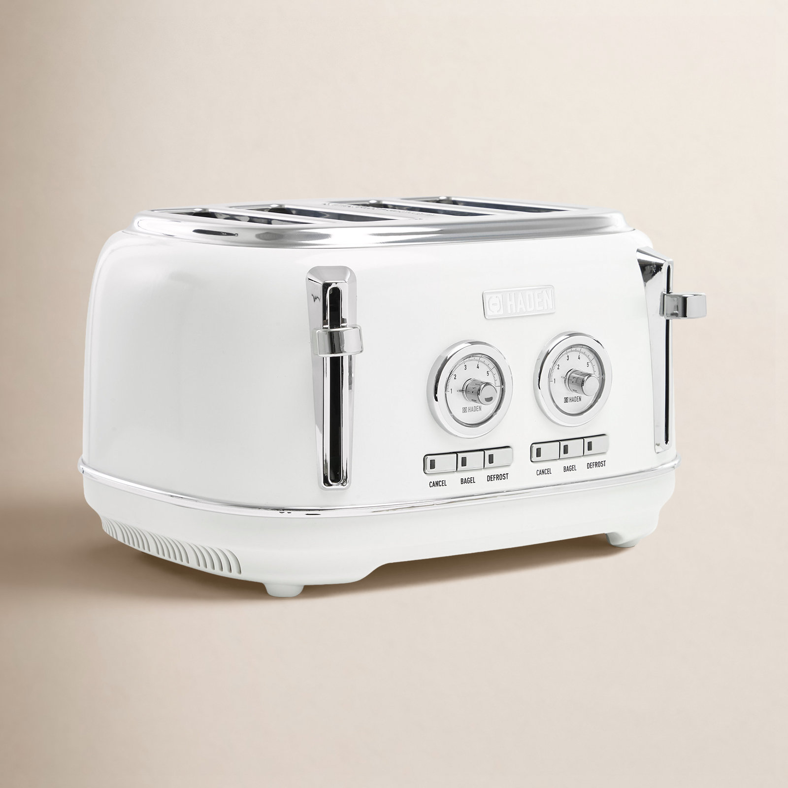 HADEN Dorset 4-Slice Wide Slot Toaster, Ivory