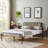 Kempst Full Size Bed Frame with Wood Headboard and Footboard, Industrial Rustic Full Metal Platform Bed with Heavy-duty Slats Support, No Box Spring Needed, Slate Gray-1227897886-1313203532