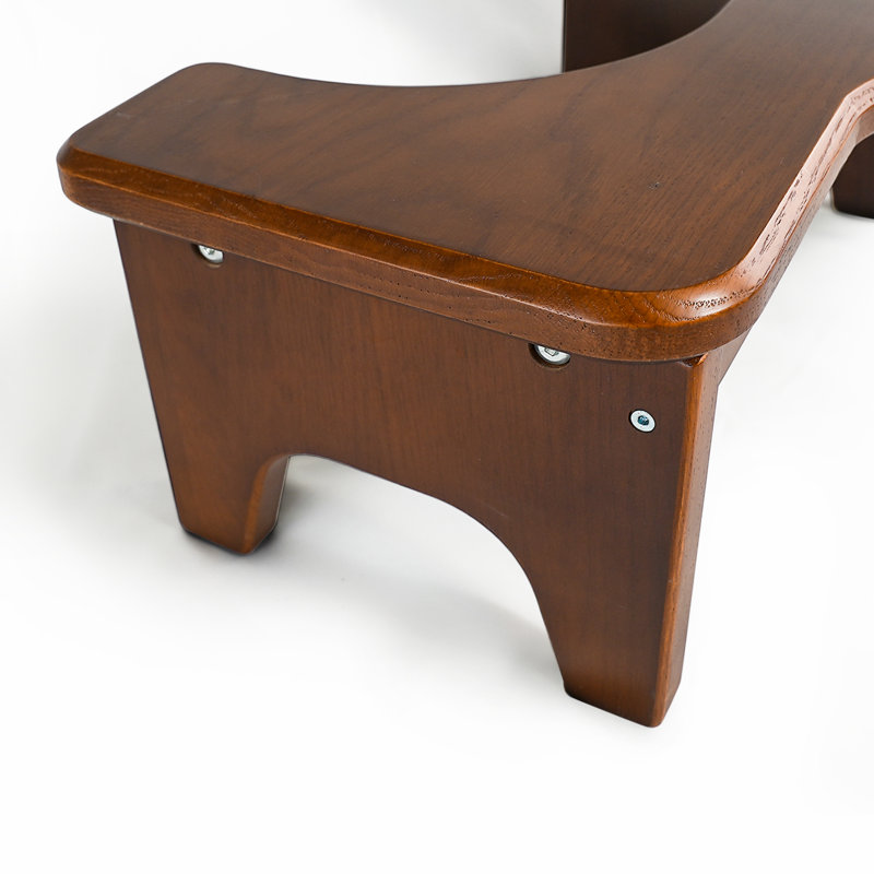 CONSDAN Squatting Toilet Stool, USA Grown Solid Oak, Constipate Helper Stool for Bathroom, Dark Brown