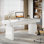 Bureau 63 po blanc avec tiroirs, bureau de direction moderne brillant